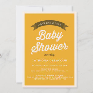 Mustard  Typografie Baby shower Kaart