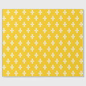 Mustard Victoriaans Fleur de Lys Cadeaupapier (Vlak)