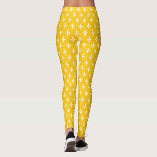 Mustard Victoriaans Fleur de Lys Leggings (Achterkant)