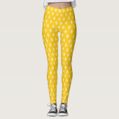 Mustard Victoriaans Fleur de Lys Leggings (Voorkant)