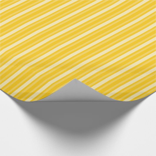 Mustard Victoriaans Stripe Cadeaupapier (Hoek)