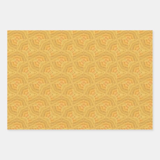 Mustard Yellow Abstract Pattern Wrapping Paper (Voorkant 2)