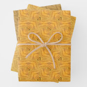 Mustard Yellow Abstract Pattern Wrapping Paper (In situ)
