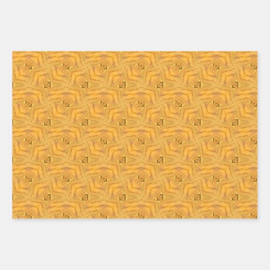 Mustard Yellow Abstract Pattern Wrapping Paper (Voorkant)