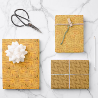 Mustard Yellow Abstract Pattern Wrapping Paper