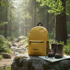 Mustard Yellow Back to School Backpack Bedrukte Rugzak