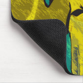 Mustard Yellow Blauwgroen Abstract Muismat (Hoek)