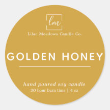 Mustard Yellow Boho Round Candle Label