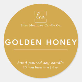 Mustard Yellow Boho Round Candle Label