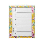 Mustard Yellow Bright Pink Floral Weekplannen Notitieblok (Linkerzijde)