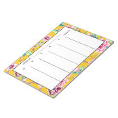 Mustard Yellow Bright Pink Floral Weekplannen Notitieblok (Schuin)