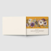 Mustard Yellow Cream Paars Floral Wedding Gastenboek (Volledig)