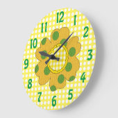 Mustard Yellow Dotted Flower uit 1970 Grote Klok (Hoek)