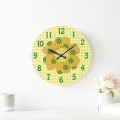 Mustard Yellow Dotted Flower uit 1970 Grote Klok (Huis)