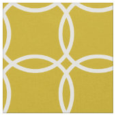 Mustard Yellow en white Geometric Pattern Stof (Close Up)