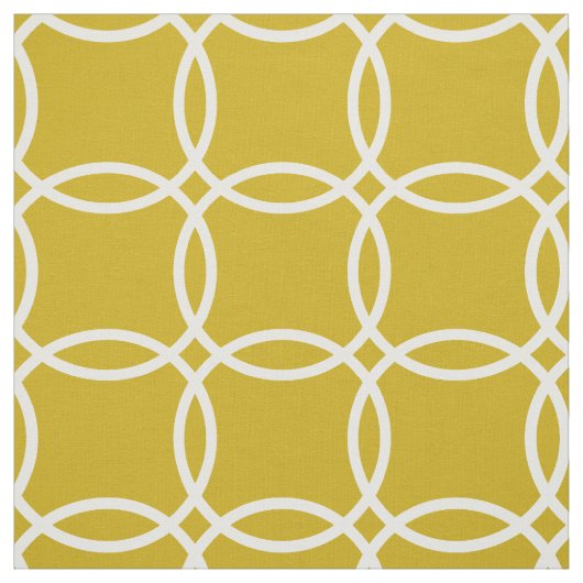 Mustard Yellow en white Geometric Pattern Stof (Swatch)