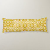 Mustard Yellow en White Lace Overlay Lichaamskussen (Achterkant)
