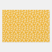 Mustard Yellow en White Modern Holly Sprig Inpakpapier Vel (Voorkant 3)