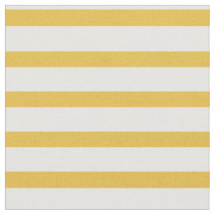 Mustard Yellow en White Stripe Fabric Stof