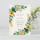 Mustard Yellow Exquisite Forest Wedding Kaart (Staand voorkant)