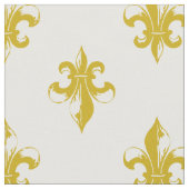 Mustard Yellow Fleur De Lis Pattern Stof (Close Up)