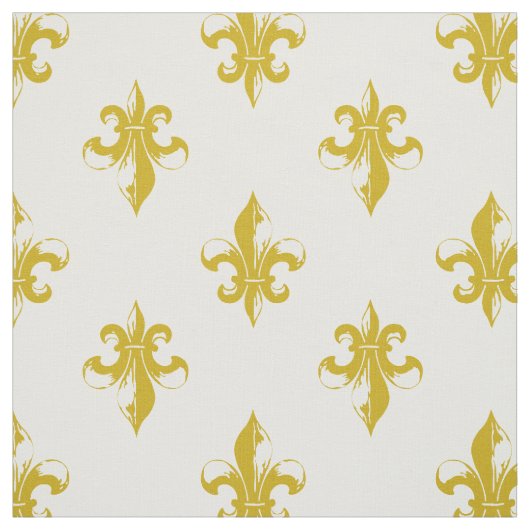 Mustard Yellow Fleur De Lis Pattern Stof (Swatch)