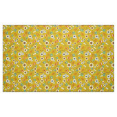Mustard Yellow Floral Flowers Patroon Stof (Fat Quarter)