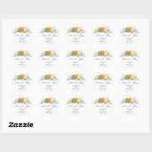 Mustard Yellow Floral Modern Weddenschap Bedankt Ronde Sticker (Vel)