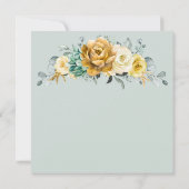 Mustard Yellow Floral Sage Green Brunch en Bubble Kaart (Achterkant)