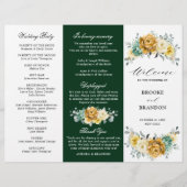 Mustard Yellow Floral Sage Green tri-voudig progra (Voorkant)