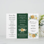 Mustard Yellow Floral Sage Green tri-voudig progra (Staand voorkant)