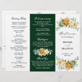 Mustard Yellow Floral Sage Green tri-voudig progra (Voorkant / Achterkant)