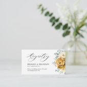 Mustard Yellow Floral Sage Green Wedding Registry Informatiekaartje (Staand voorkant)