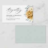 Mustard Yellow Floral Sage Green Wedding Registry Informatiekaartje (Voorkant / Achterkant)
