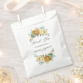 Mustard Yellow Floral Sage Greenery Modern Wedding Bedankzakje (Geknipt)