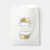 Mustard Yellow Floral Sage Greenery Modern Wedding Bedankzakje (Voorkant)