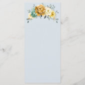 Mustard Yellow Floral Sage Greenery Modern Wedding Menu (Achterkant)