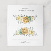 Mustard Yellow Floral Sage Greenery Modern Wedding Plaatskaartje (Buitenkant ongevouwen)
