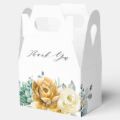 Mustard Yellow Floral Sage Greenery Vrijgezellenfe Bedankdoosjes (Geopend)