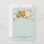 Mustard Yellow Floral Sage Greenery Vrijgezellenfe Bedankkaart (Achterkant)