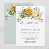 Mustard Yellow Floral Sage Greenery We doen het no Kaart (Voorkant / Achterkant)