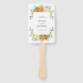 Mustard Yellow Floral Sage Modern Wedding Programm Handwaaier (Voorkant)