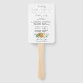 Mustard Yellow Floral Sage Modern Wedding Programm Handwaaier (Achterkant)