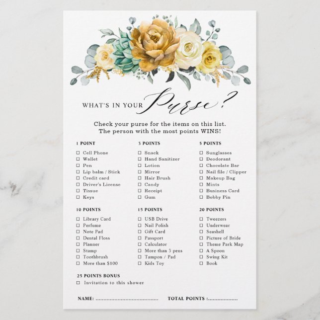 Mustard Yellow Floral Sage Vrijgezellenfeest (Voorkant)