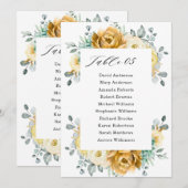 Mustard Yellow Floral Sage Wedding Seding Chart Kaart (Voorkant / Achterkant)