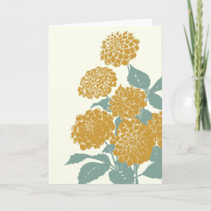 Mustard Yellow Flower Illustration Kaart