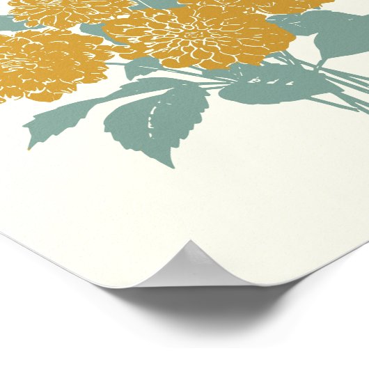  Mustard Yellow Flower Illustration Poster (Hoek)