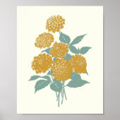  Mustard Yellow Flower Illustration Poster (Voorkant)