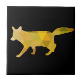 Mustard Yellow Fox Geometric Art Tegeltje (Voorkant)