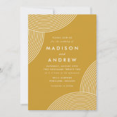Mustard Yellow Geometric Swirl Wedding Kaart (Voorkant)